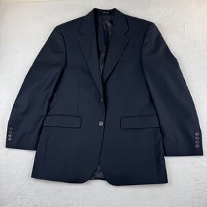 Lauren Ralph‎ Lauren Blazer Mens 38R Navy Blue Pinstripe 100% Wool Suit Jacket